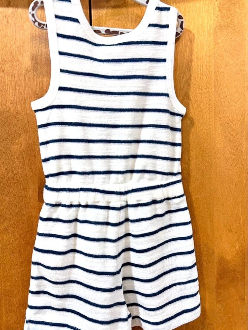 NWT Faherty Kids Cabana Terry Romper White Surf Stripe 2T
